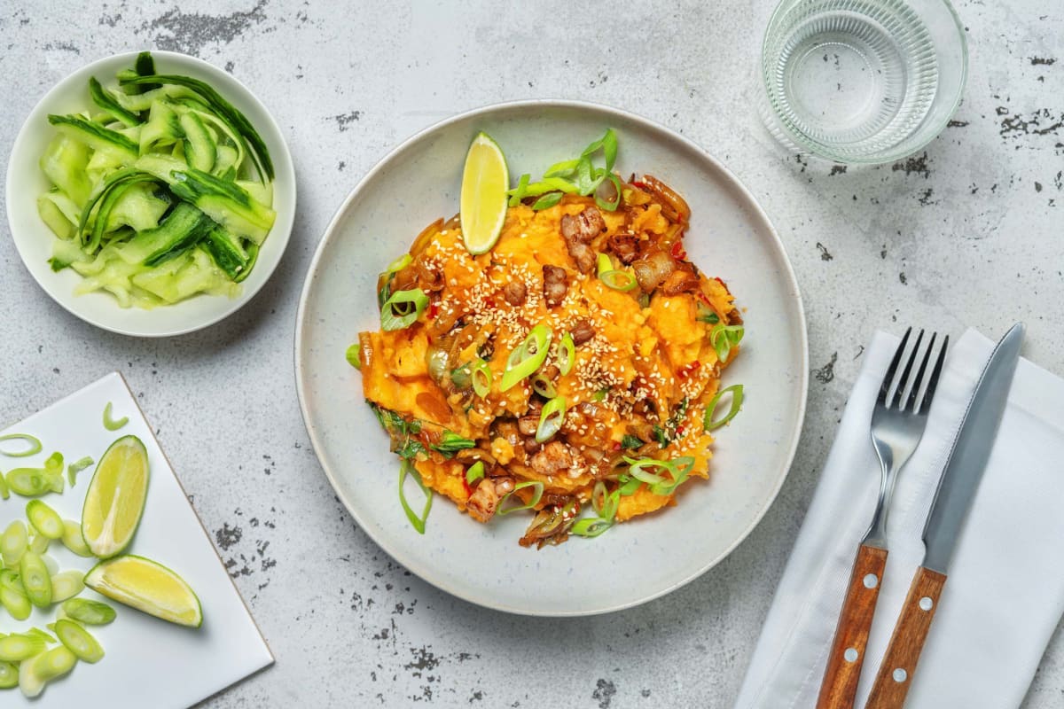 Pittige stamppot met paksoi en spekjes