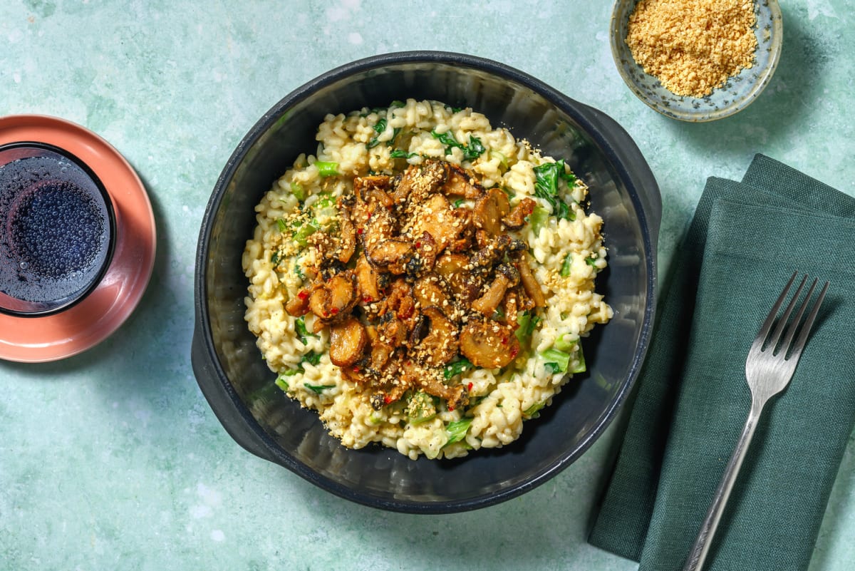 Risotto met miso-paddenstoelen