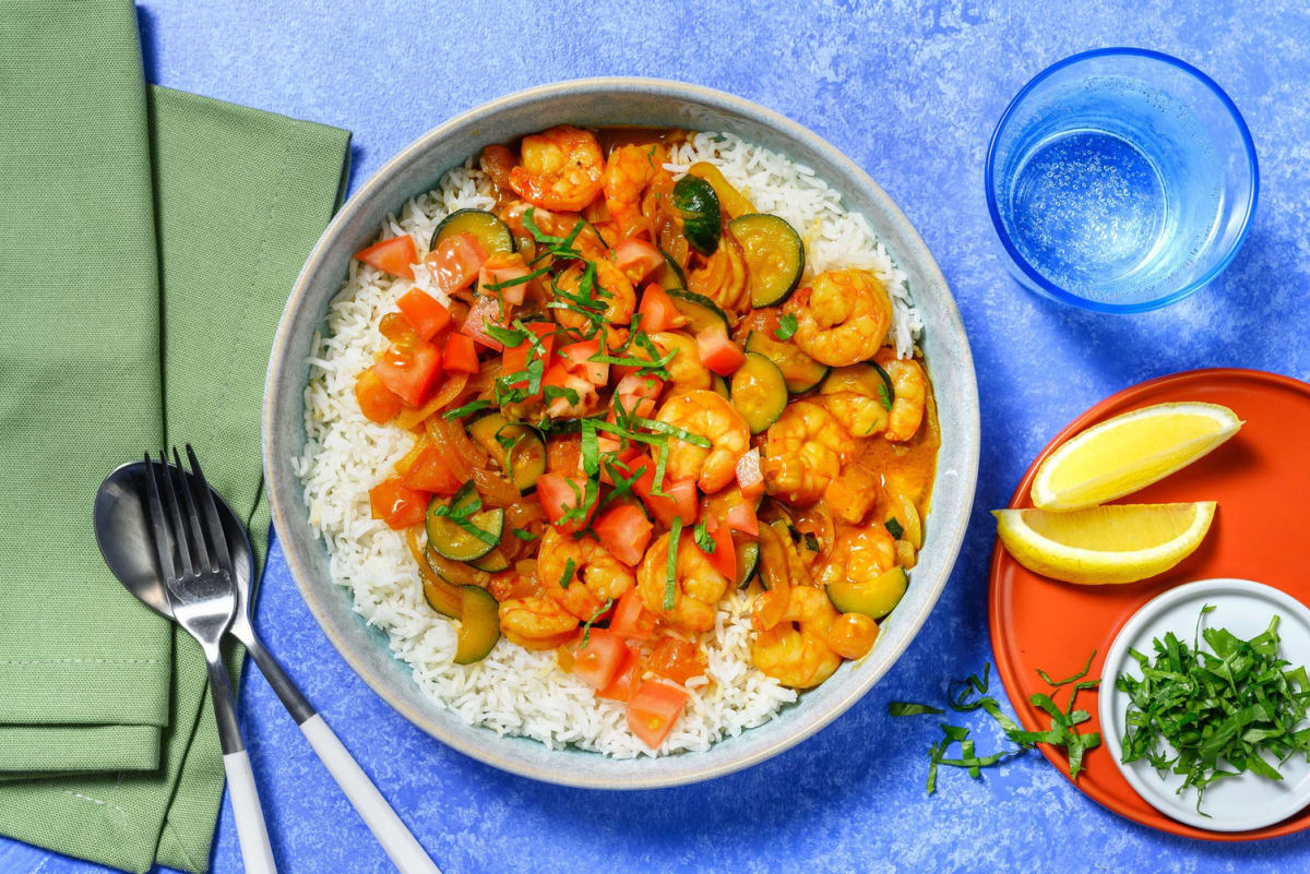 Garnalen in kruidige curry