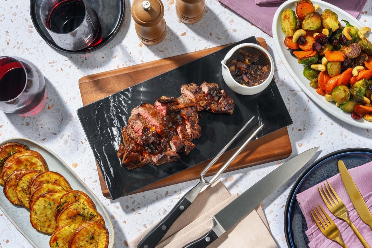 Hertenbiefstuk met sjalottensaus