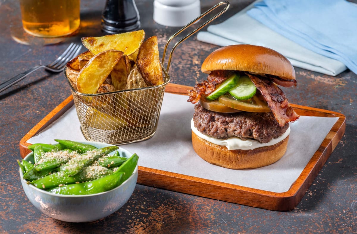 Hamburger express en sauce teriyaki et mayonnaise au gingembre