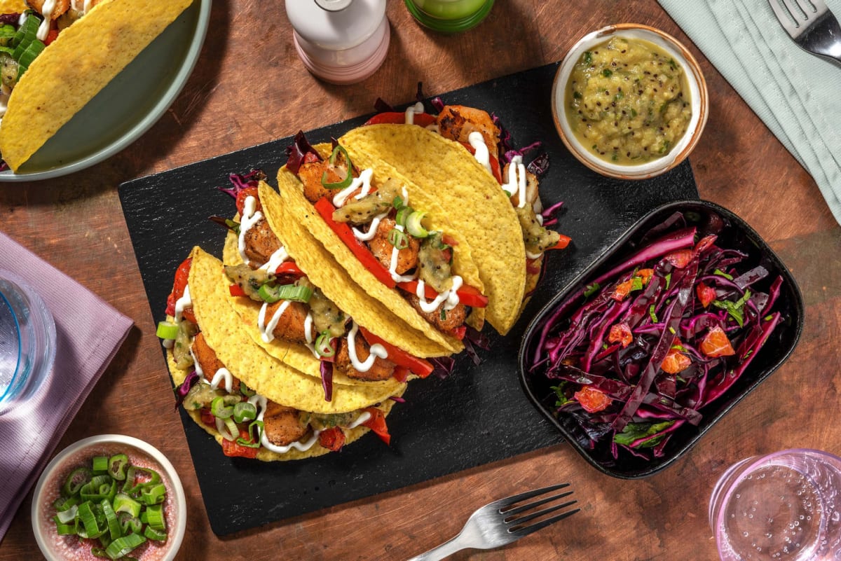 Mexicaanse vistaco's met kiwisalsa