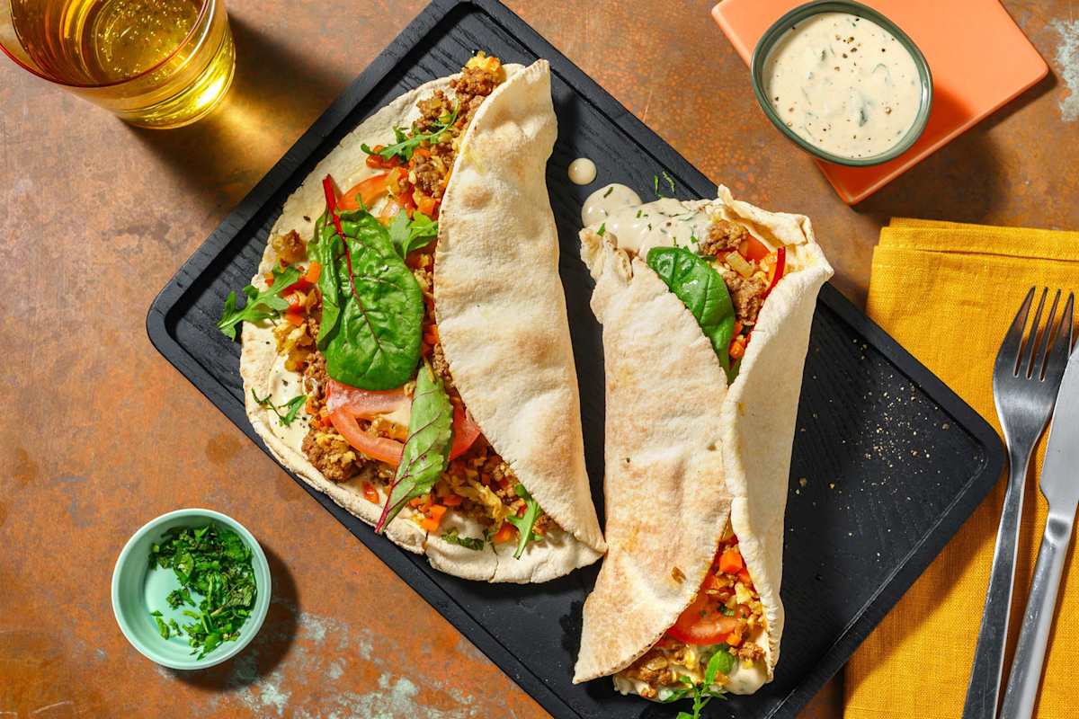 Libanees flatbread met rundergehakt en labne