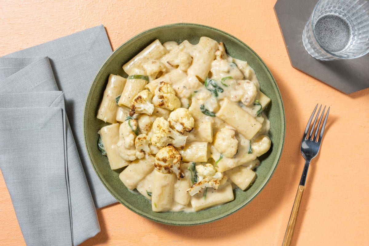 Romige pasta met bloemkool