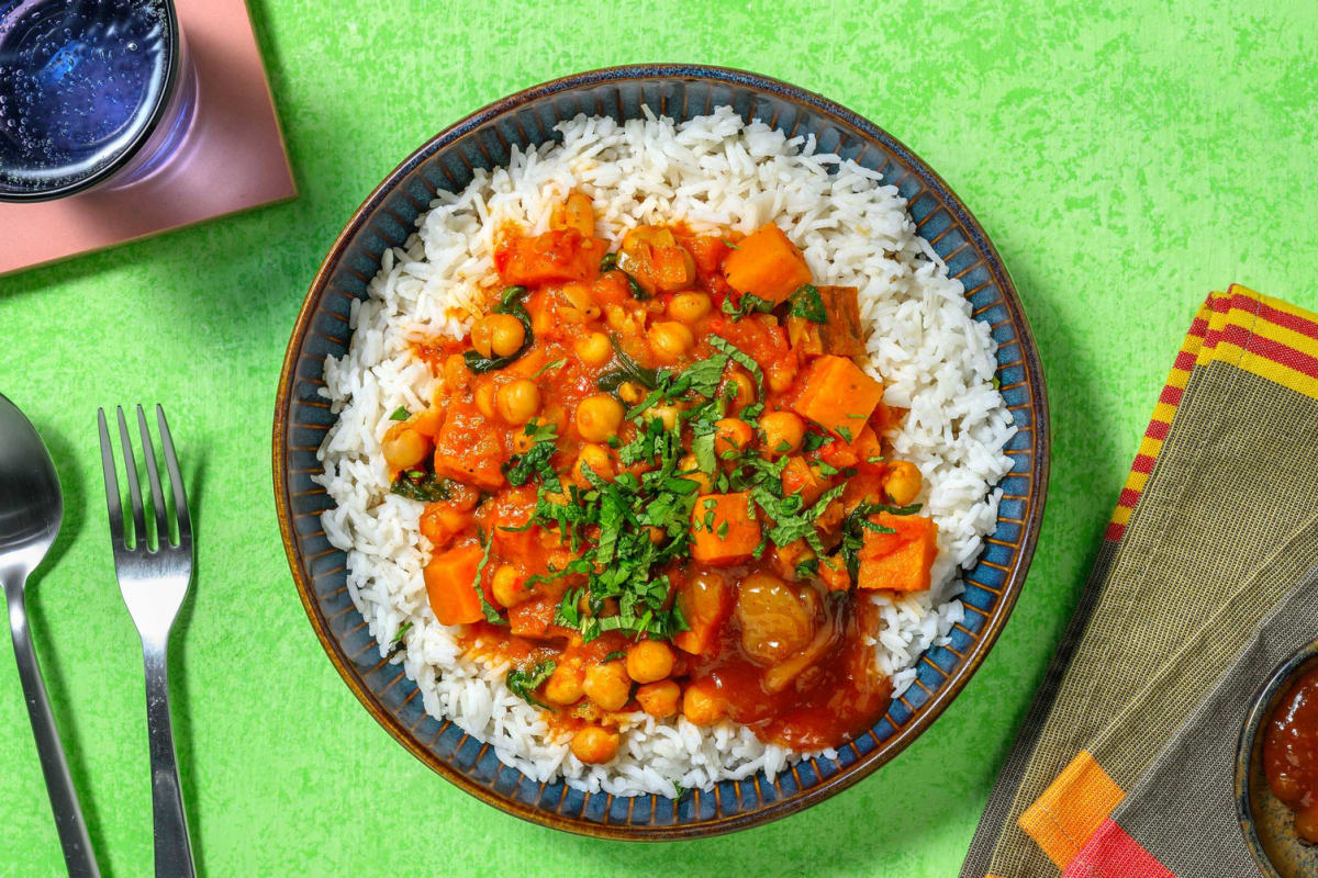 Kikkererwtencurry met zoete aardappel