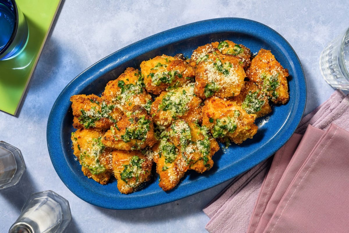 Cheesy Garlic Breaded Chicken Pops