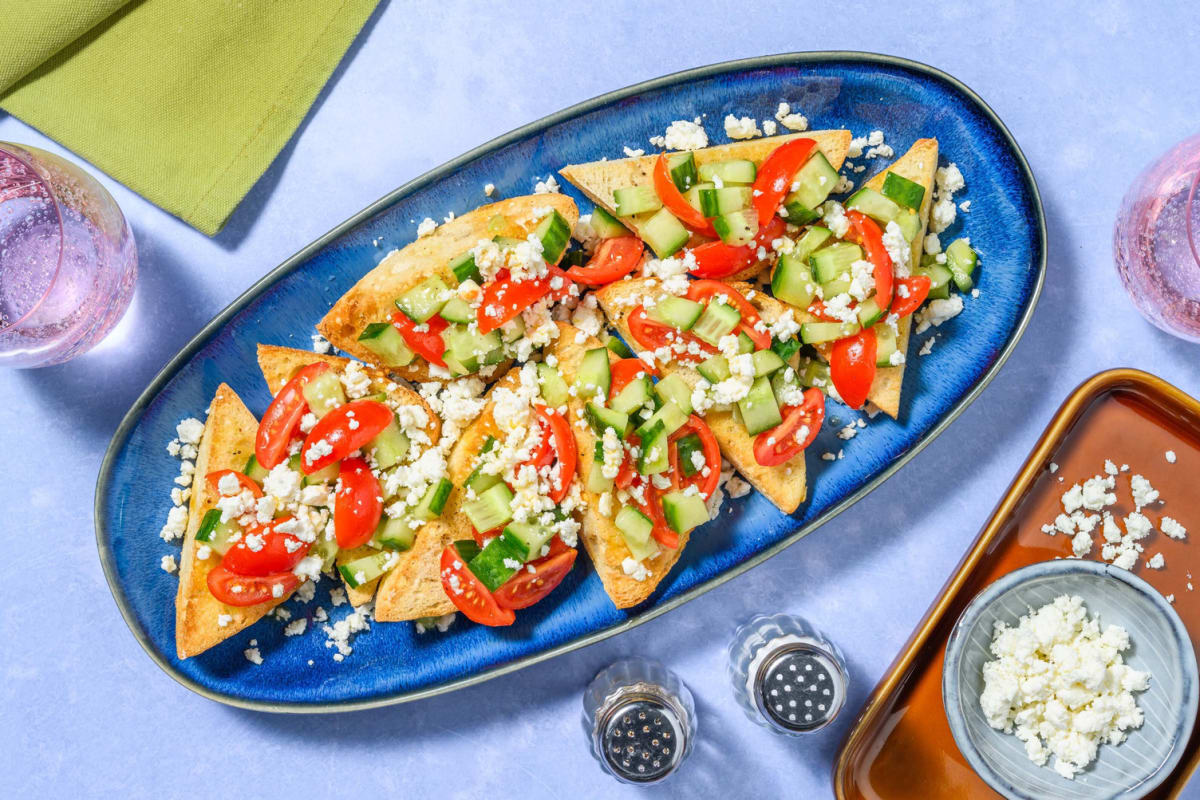 Greek Salad Inspired Bruschetta 