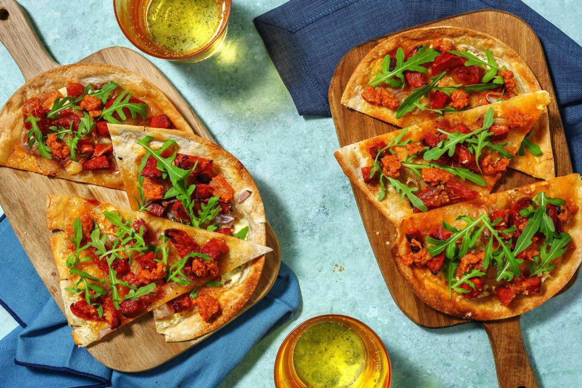 Flammkuchen met chorizo