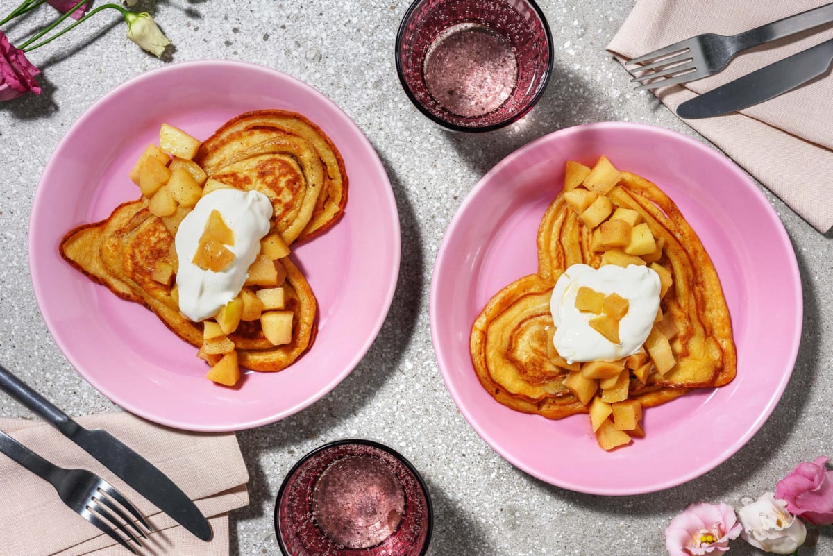 Pancakes pommes-bananes pour duo amoureux