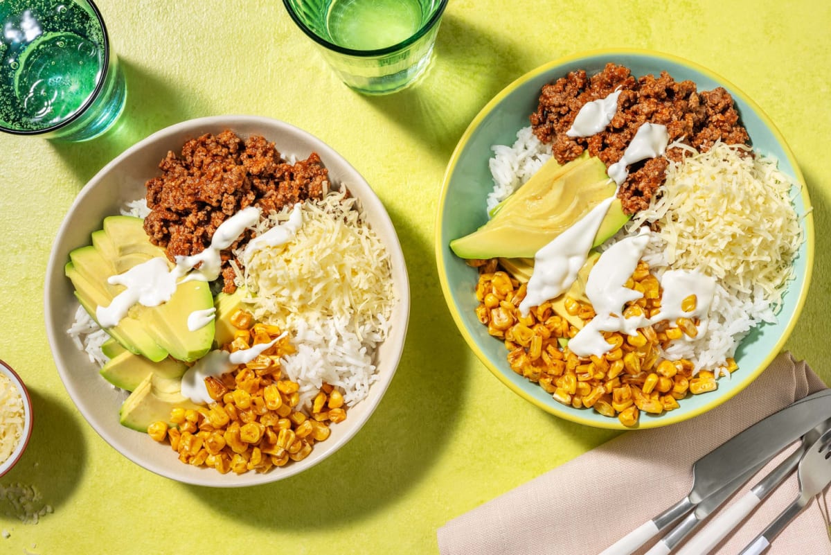 Chipotle Beef and Charred Corn Burrito Bowl