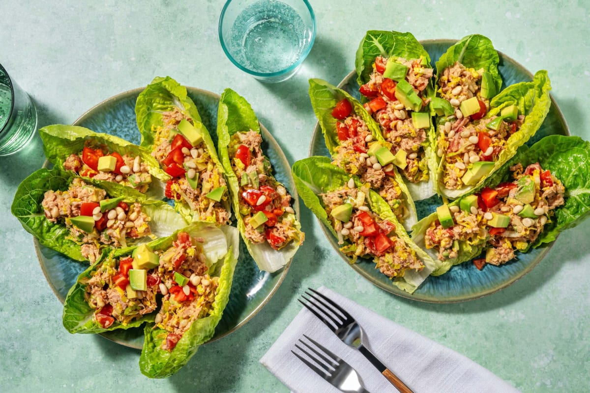 Tuna Mayo & Avocado Filled Lettuce Tacos