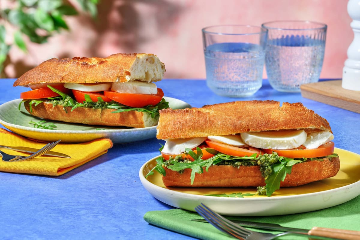 Caprese Style Mozzarella Sourdough Baguette