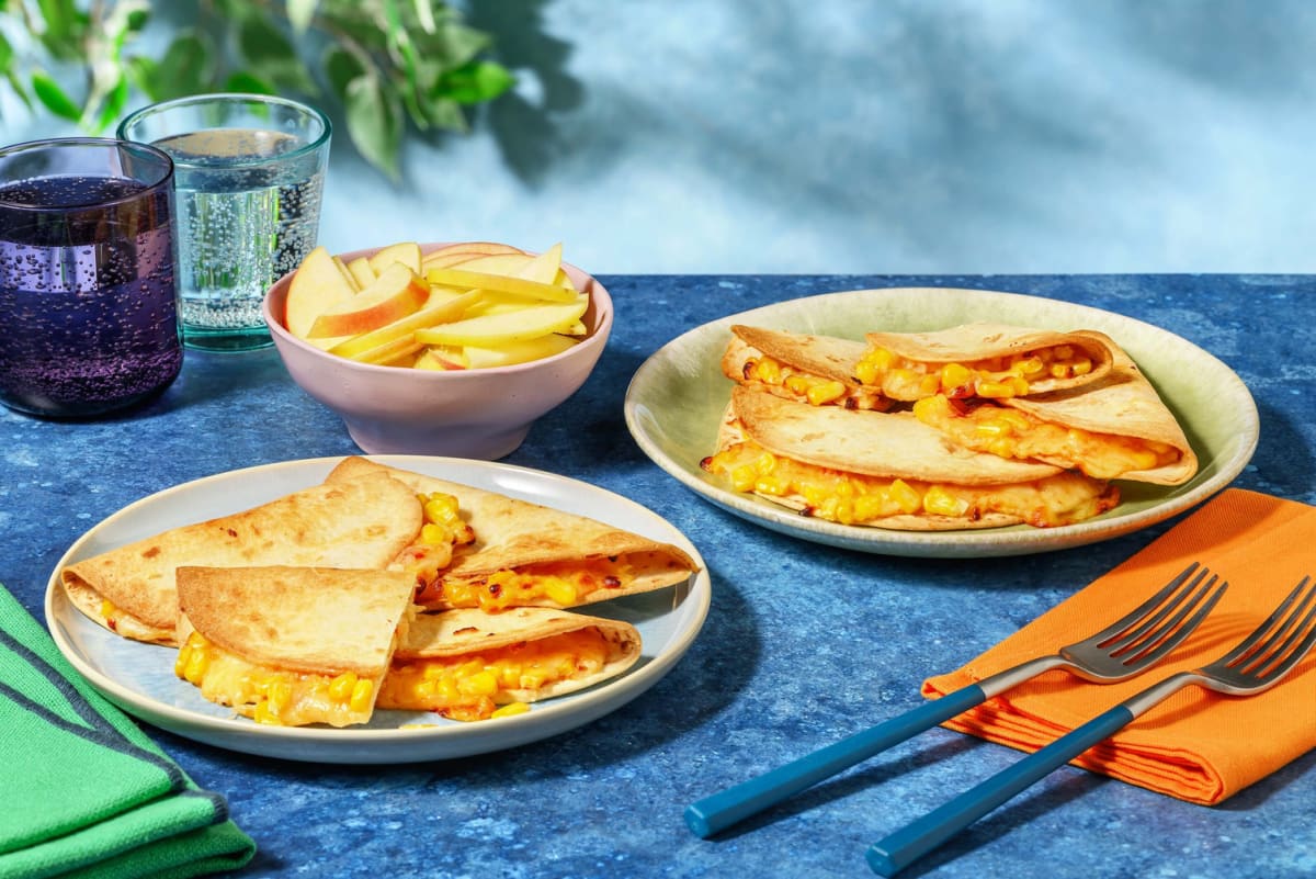 Cheesy Corn & Sweet Chilli Quesadillas 