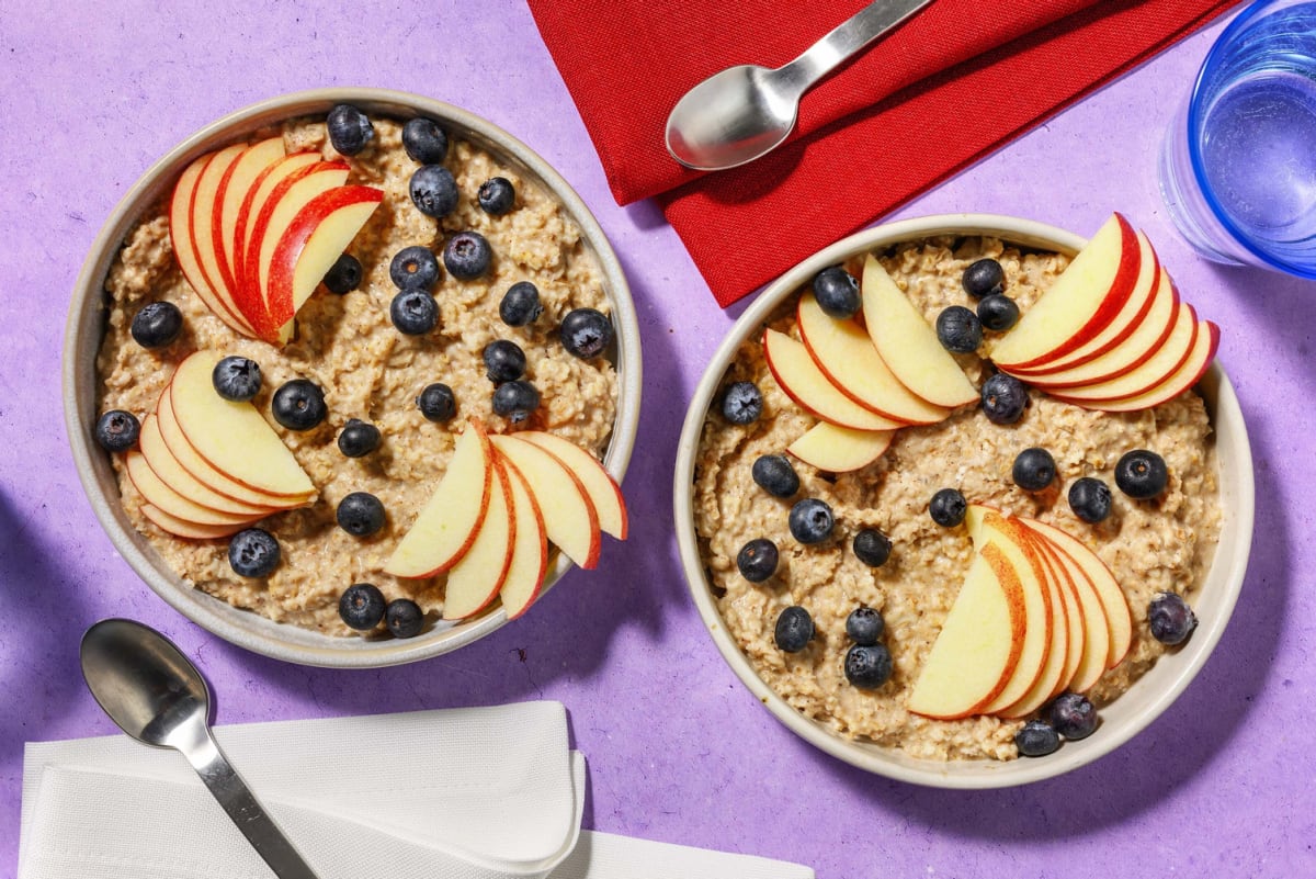 Blueberry & Apple Pie Style Porridge Bowl