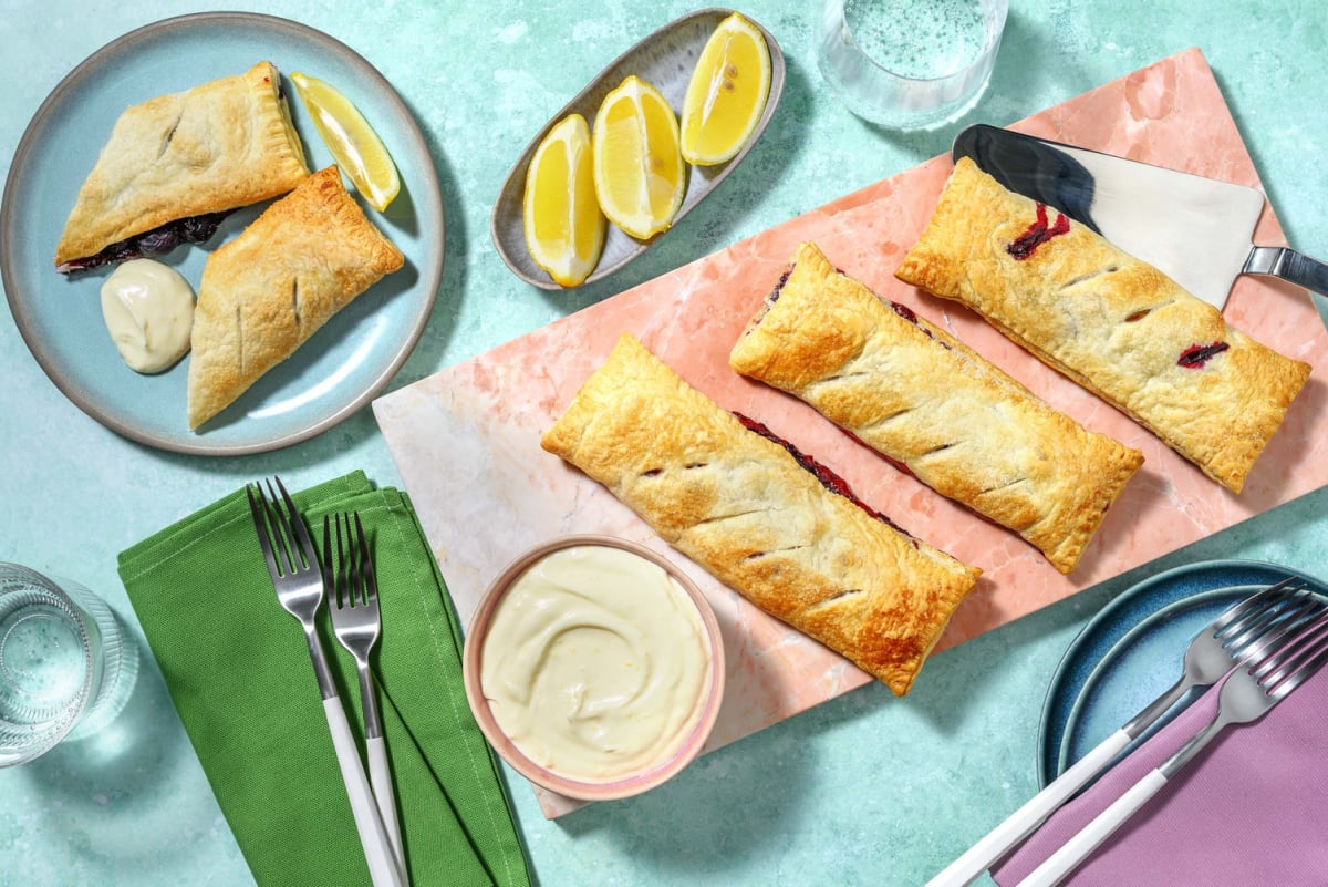 Blueberry & Berry Compote Puff Pastry Pies