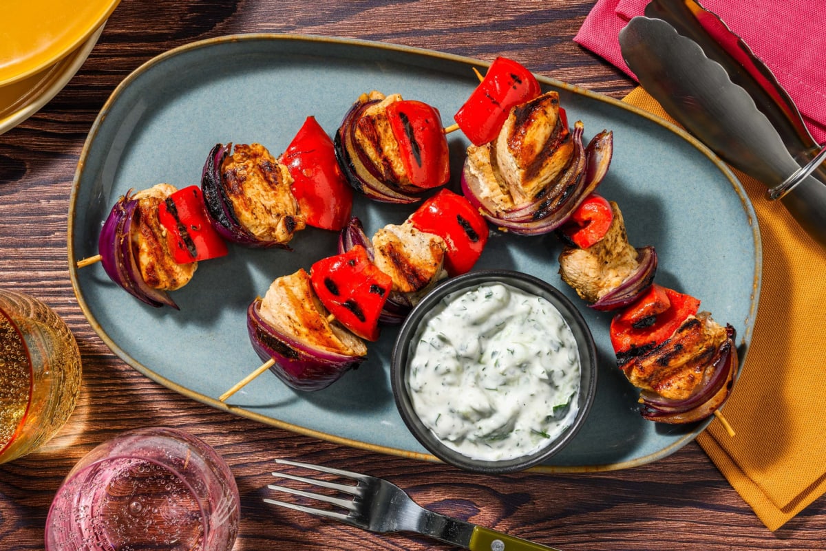 Brochettes de poulet à la méditerranéenne