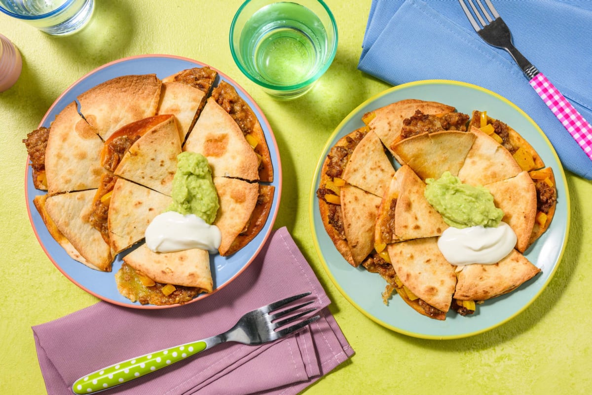 Kids' Cheesy Pork Quesadillas