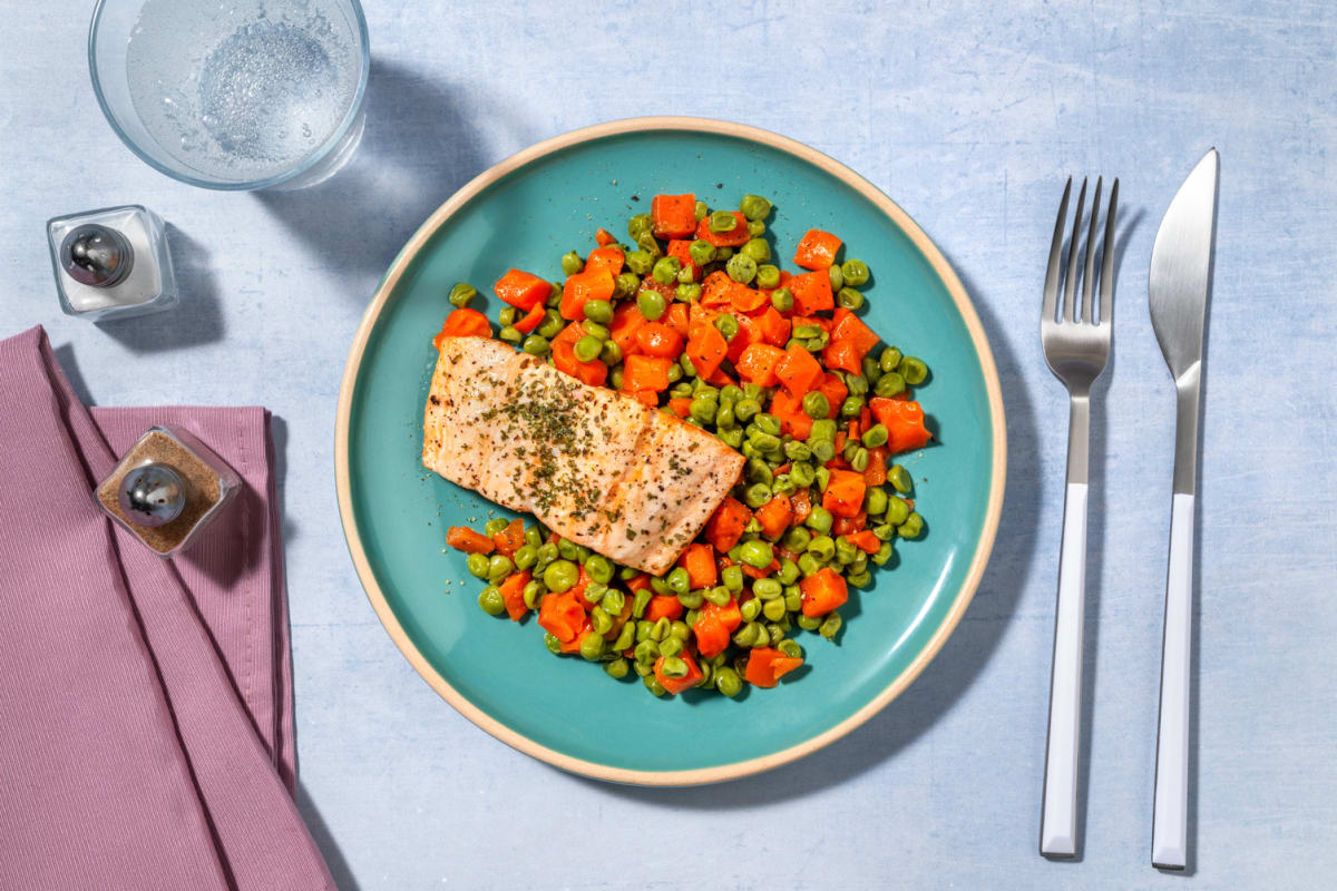 Filetto di salmone con verdure