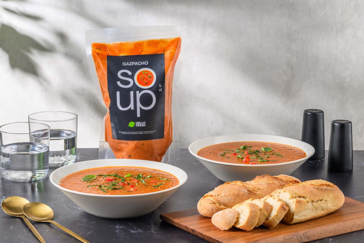 Gazpacho Soup with Ciabatta