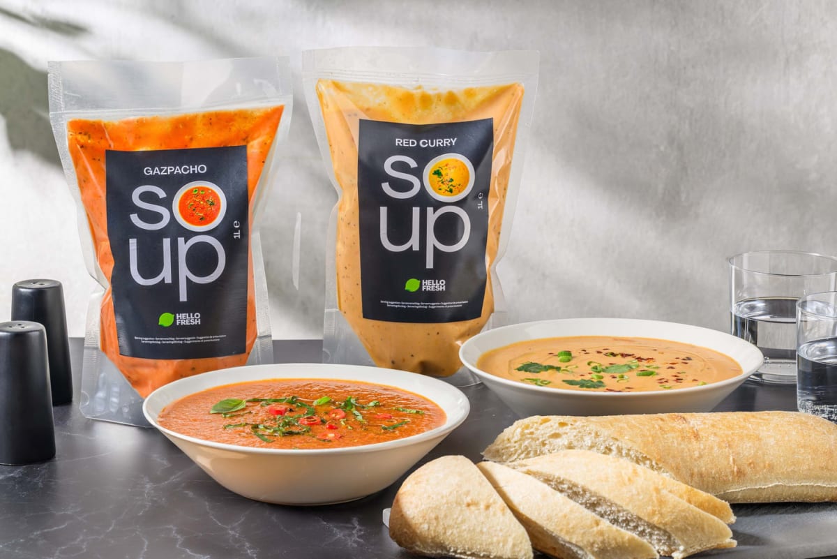Soup Duo (Cold Gazpacho + Red Curry)