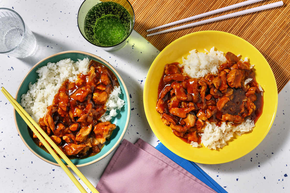 Porc au caramel & riz thaï