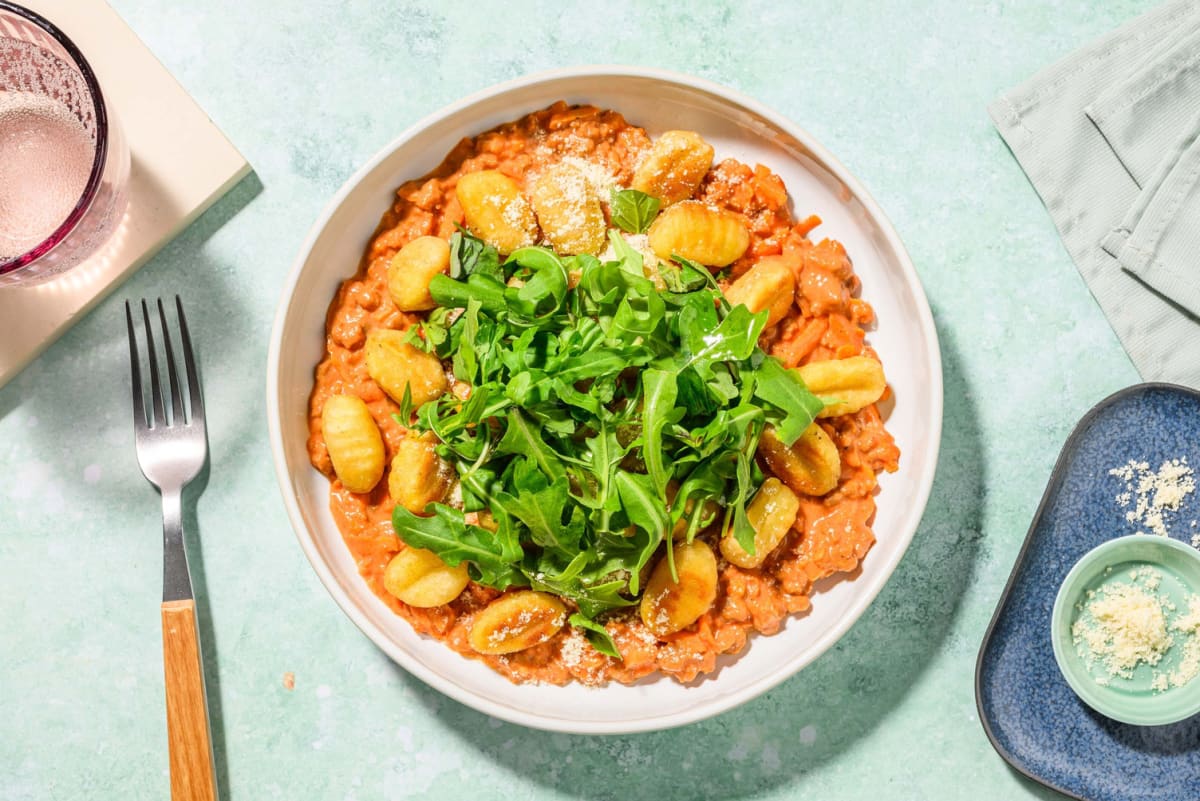 Stegt gnocchi og plantefarsragu