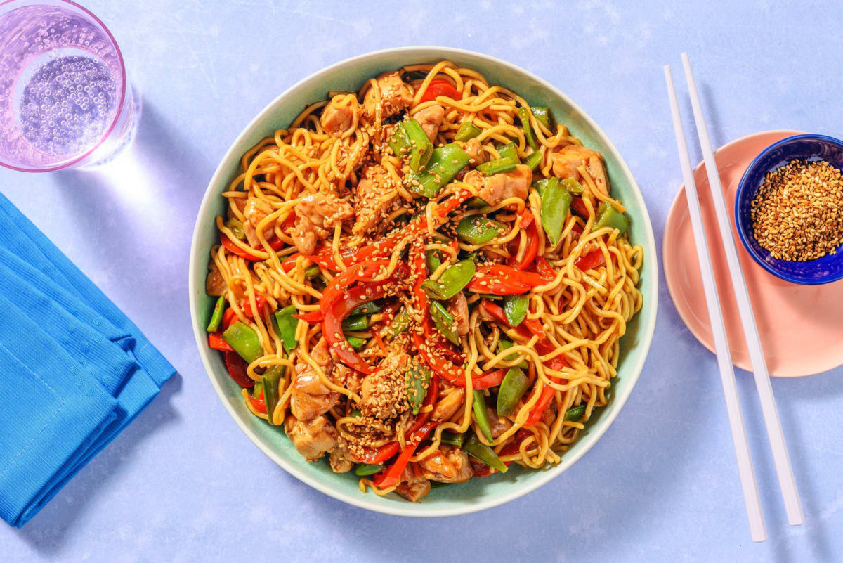 Stir-Fried Hoisin Chicken Breast Noodles