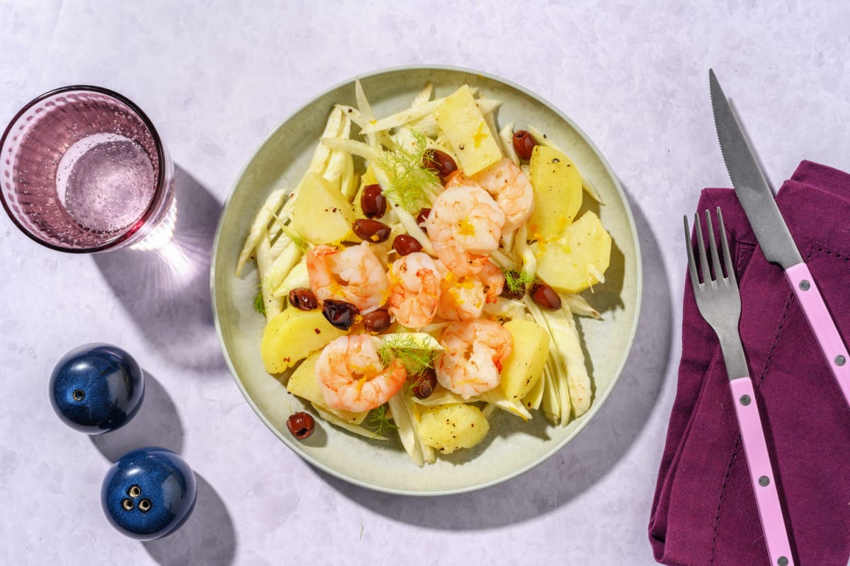 Insalata di mare alle mazzancolle e finocchi