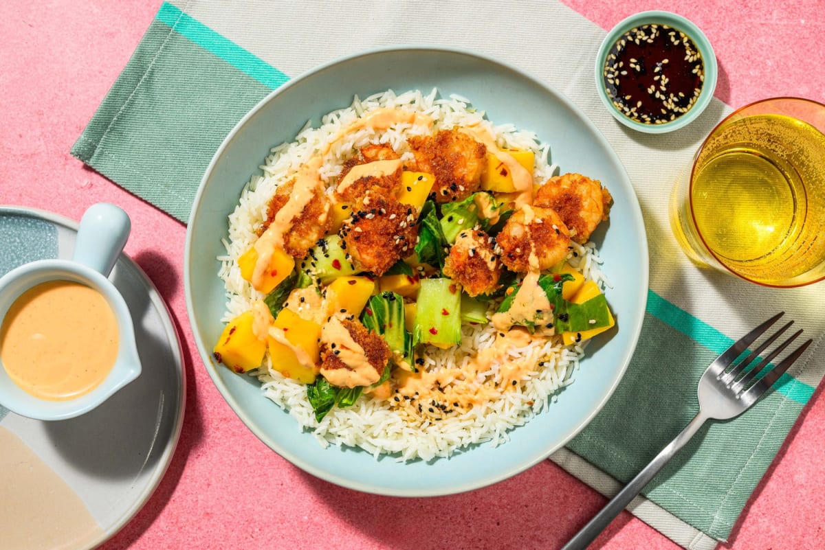 Japansk räkdonburi och jasminris
