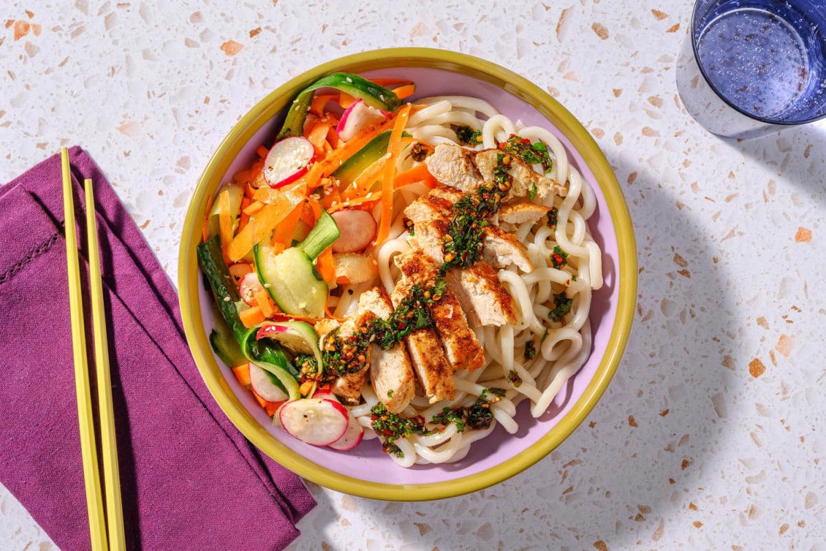 Stekt kylling og ponzu-chimichurri