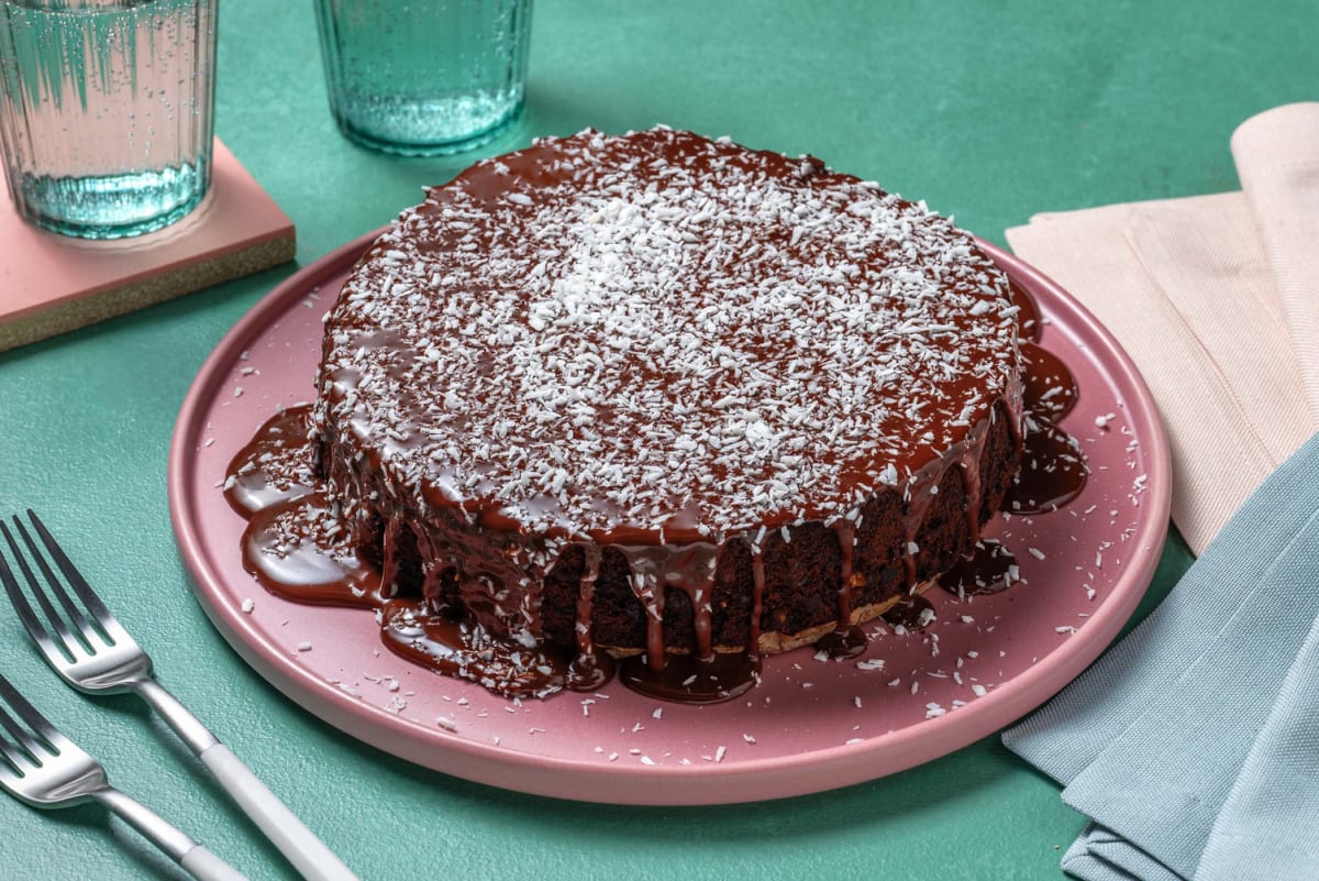 Coconut Glazed Chocolate cake 