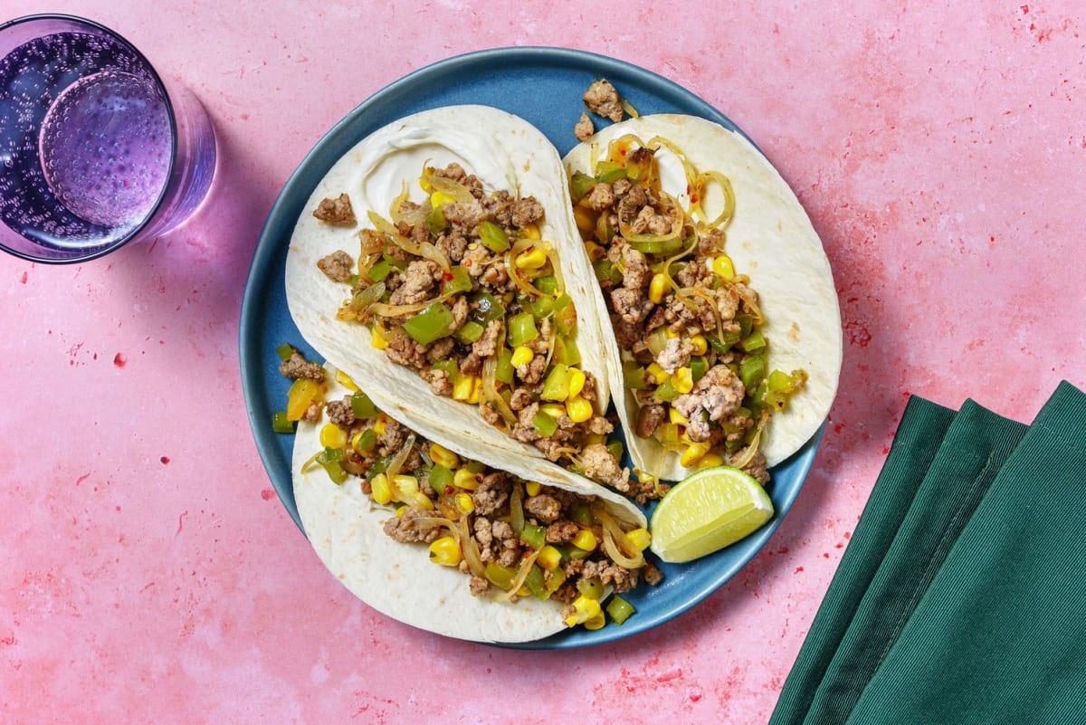 Tacos tex-mex di carne e mais