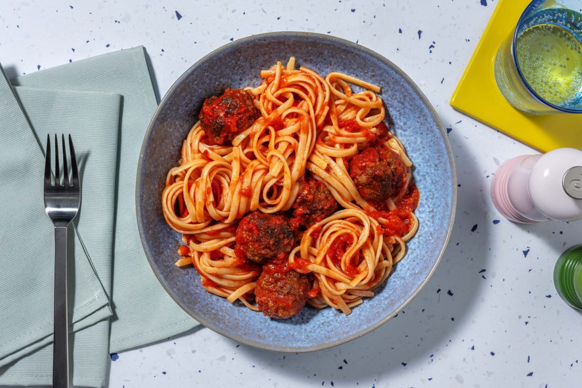 Herby Meatballs and Linguine