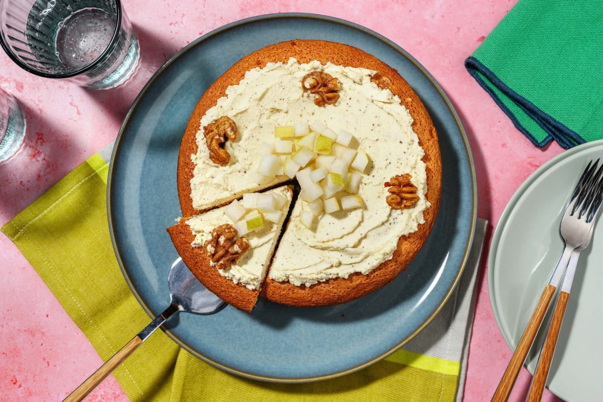 Walnut cake with pear  