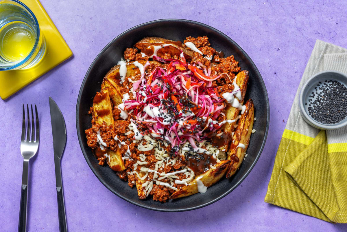 Cheesy Korean Inspired Beef Loaded Wedges