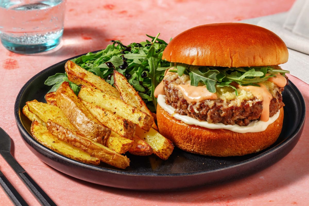 Classic Cheeseburger and Spiced Fries