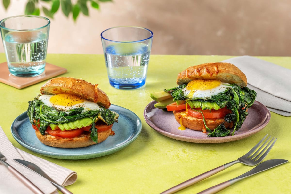 Veggie breakfast bagel