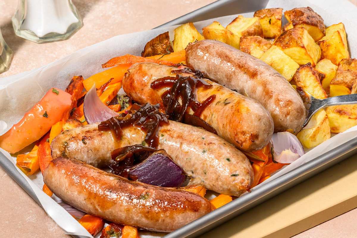 Honey Mustard Double Sausage Traybake