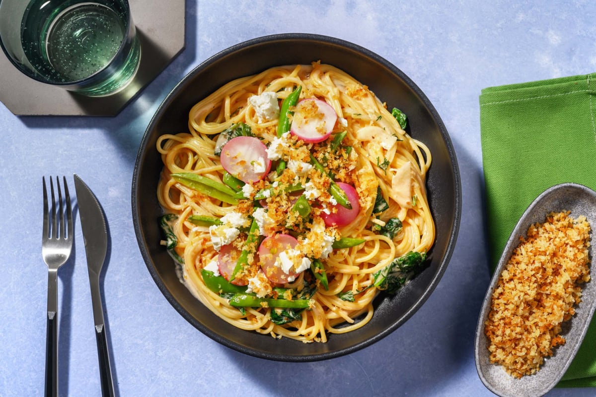 Vegetarisk vår-spaghetti