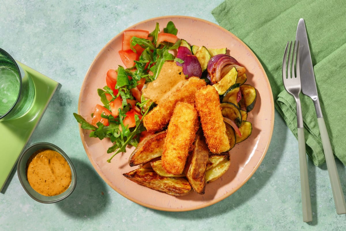 Mediterranean breaded grill cheese