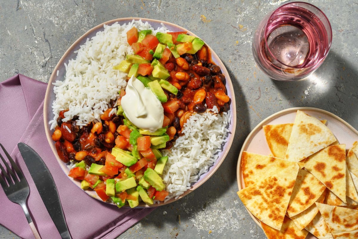 Chorizo, Avocado and Bean Burrito Bowl