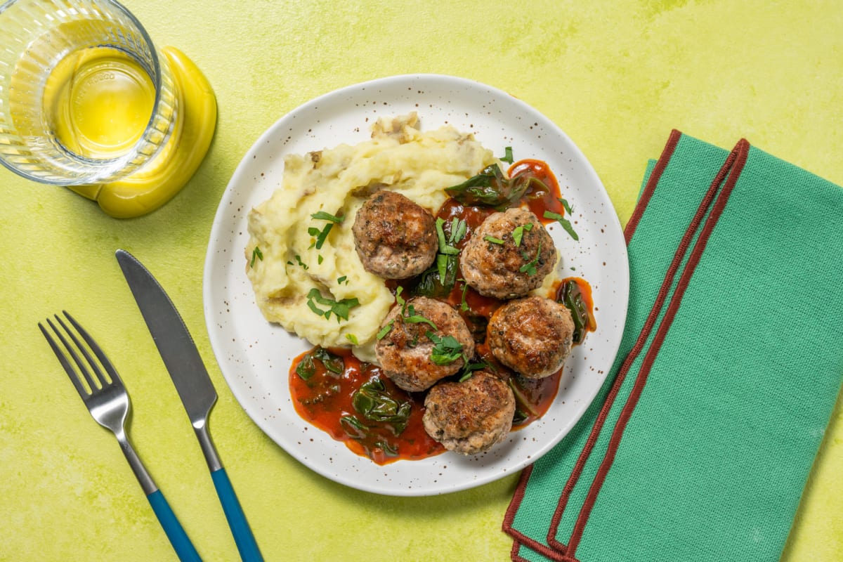 Pork Meatballs and Creamy Mash