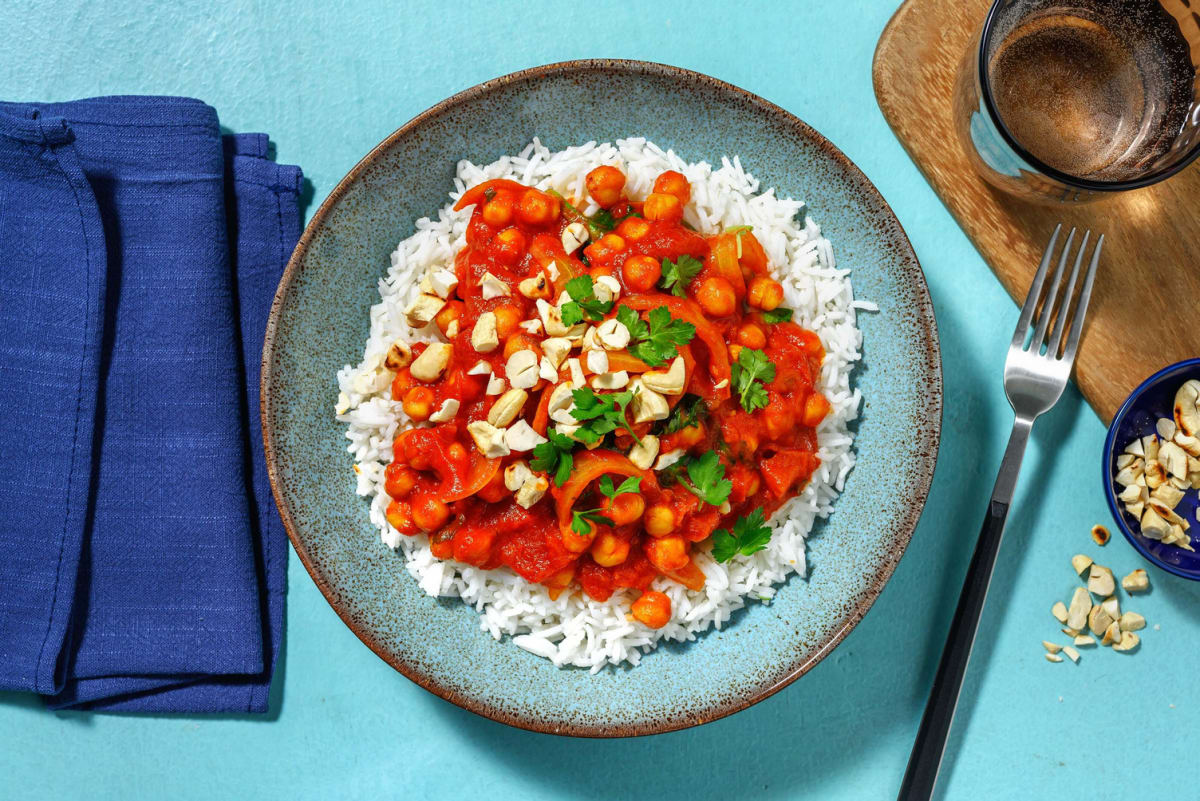 Chana Masala mit Kichererbsen und Babyspinat 