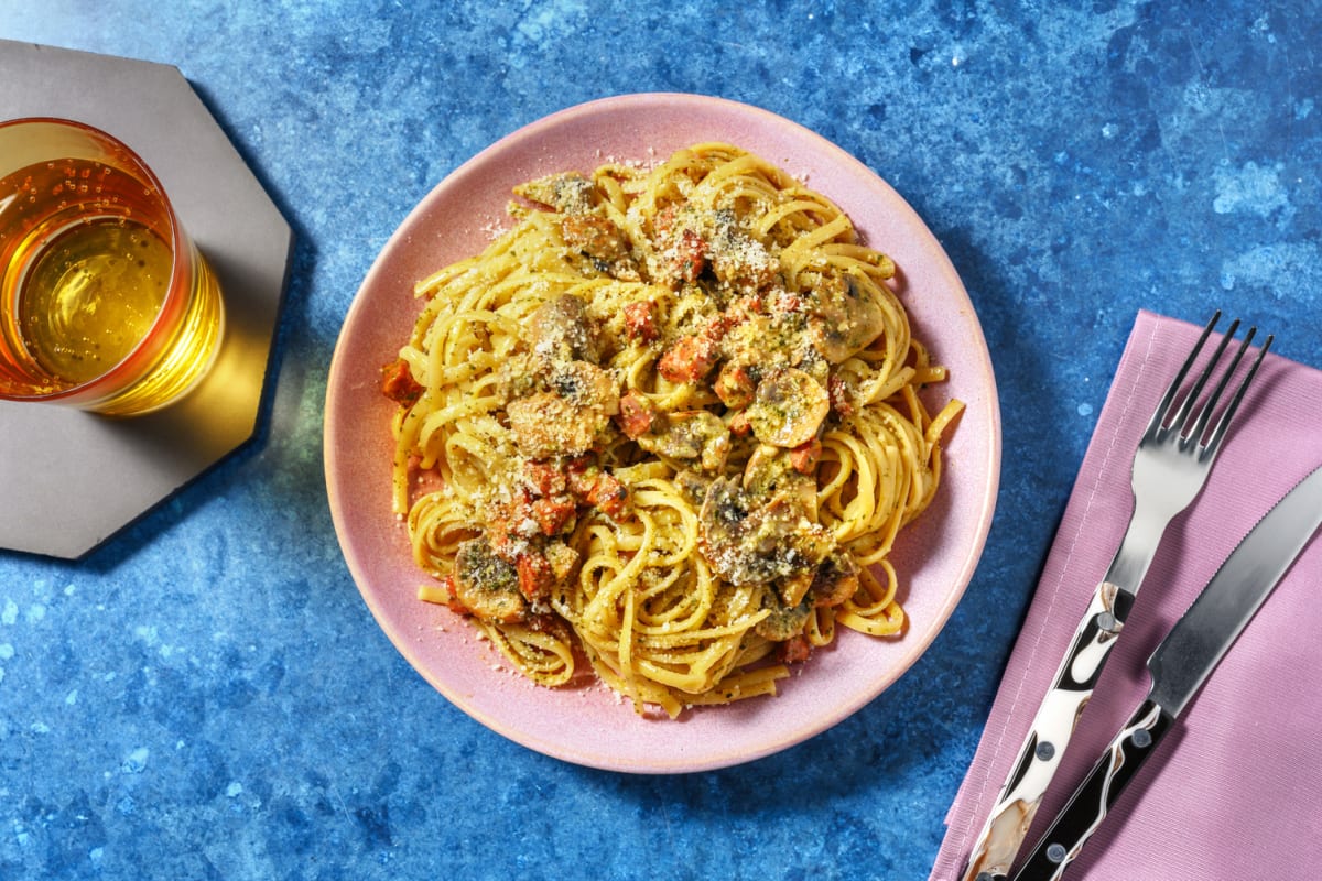 Chorizo and Mushroom Pasta