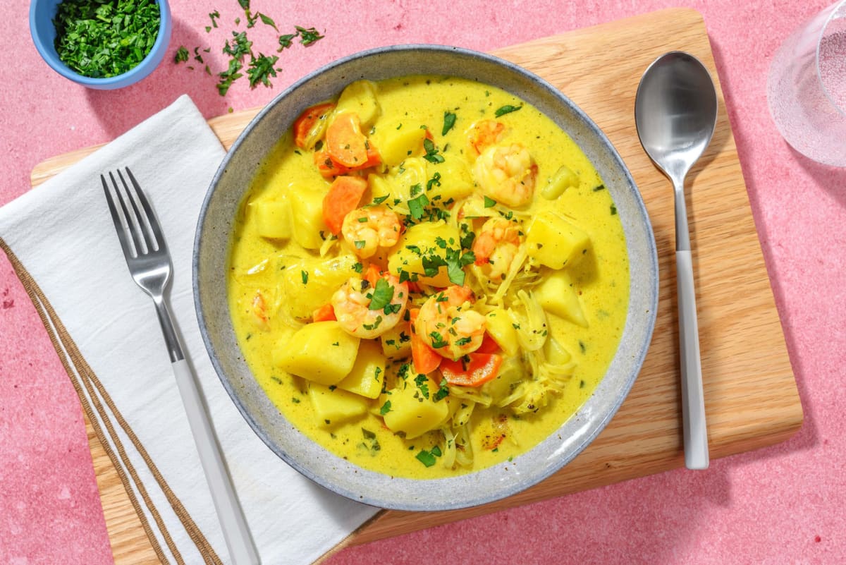  Jamaikanisches Seafood-Curry mit Garnelen