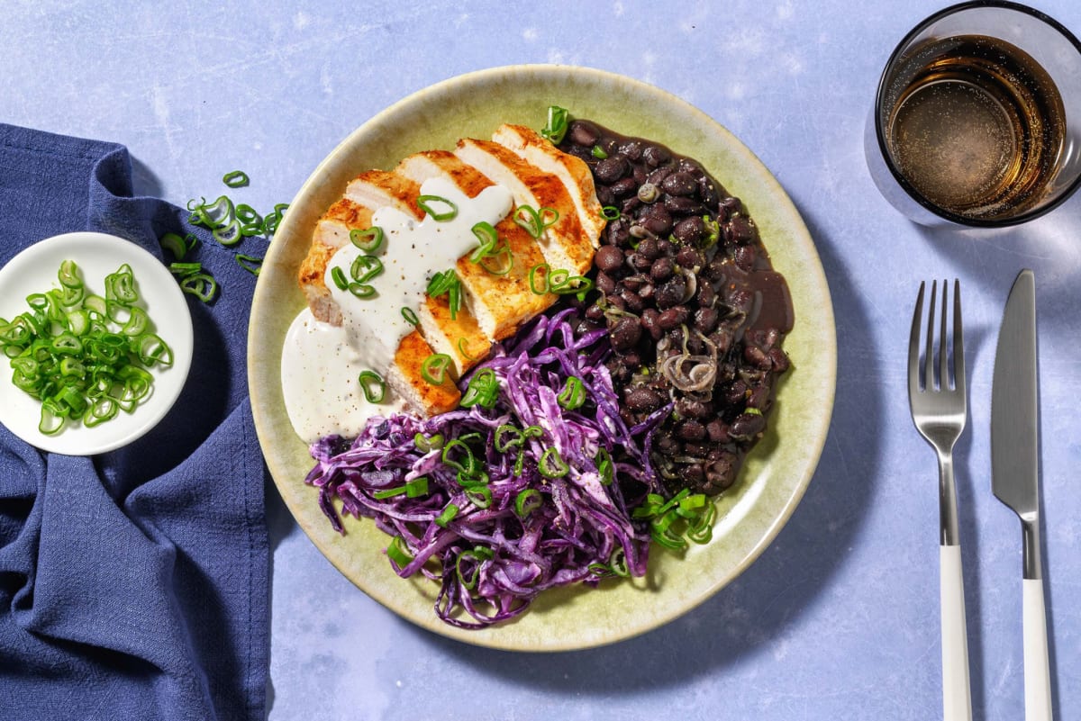 Würzige Hähnchenbrust mit Limetten-Crema