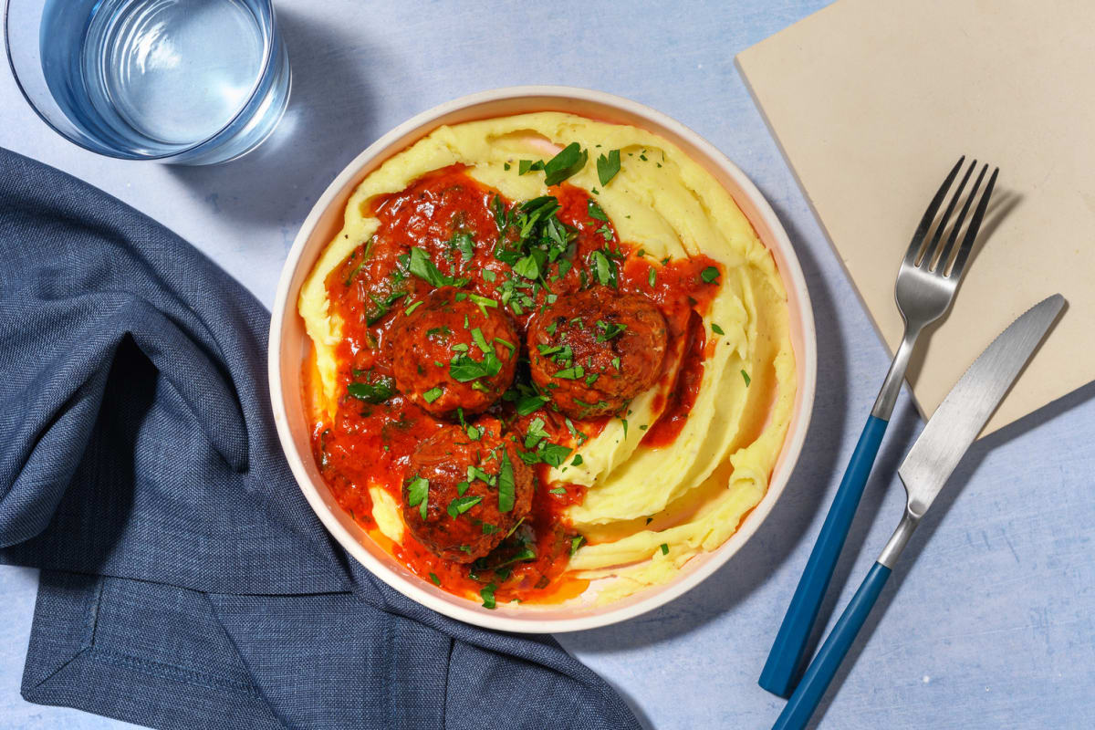 Pork Meatballs and Creamy Mash