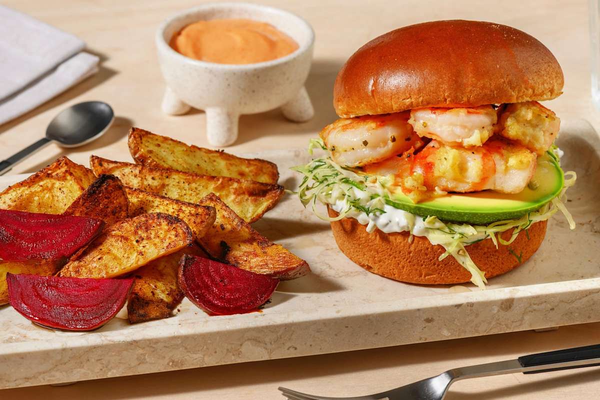 Paneret rejeburger og remoulade