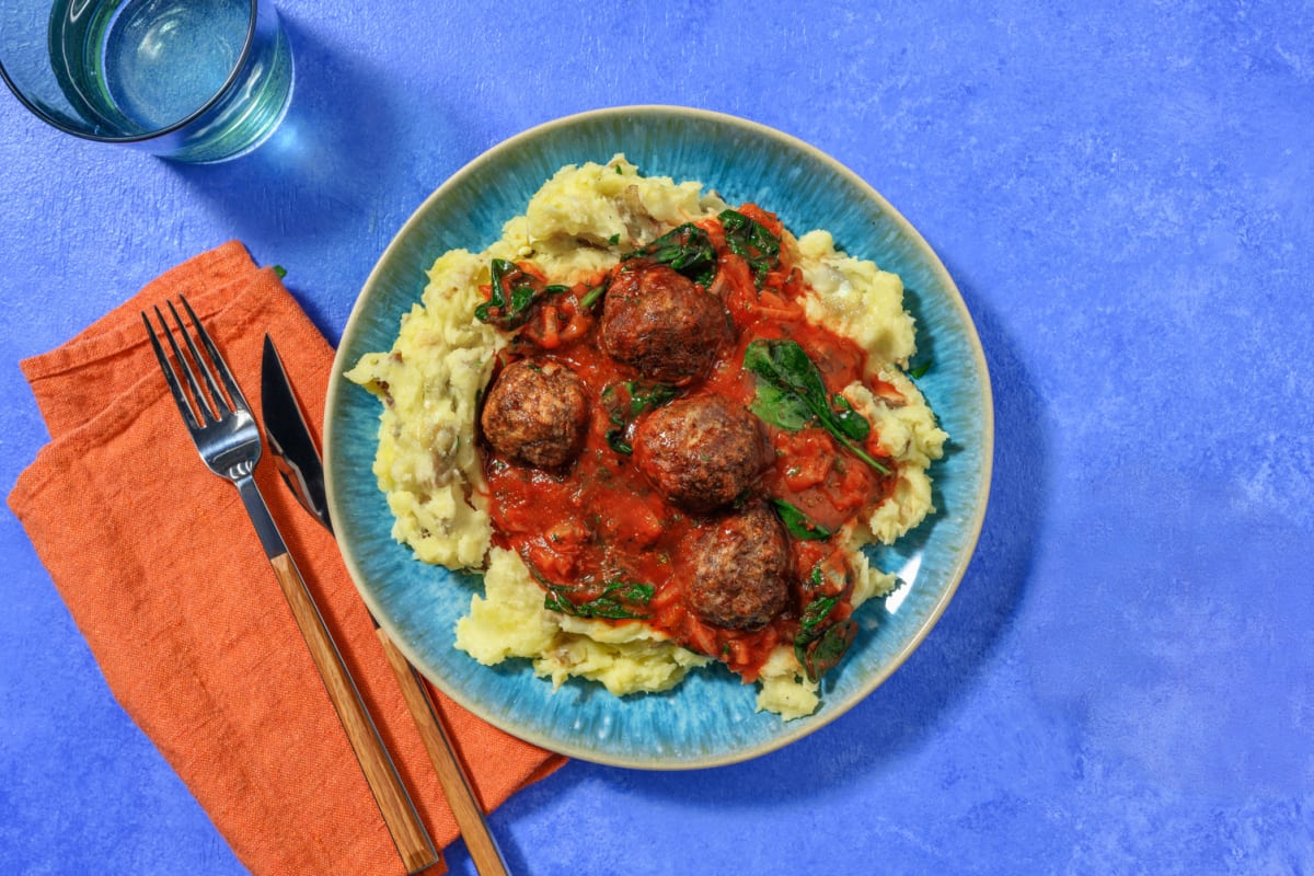 Beef Meatballs and Mashed Potato