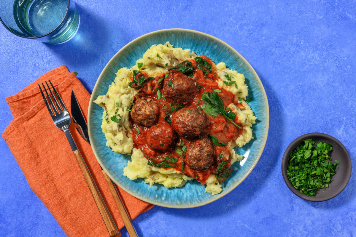 Beef Meatballs and Mashed Potato